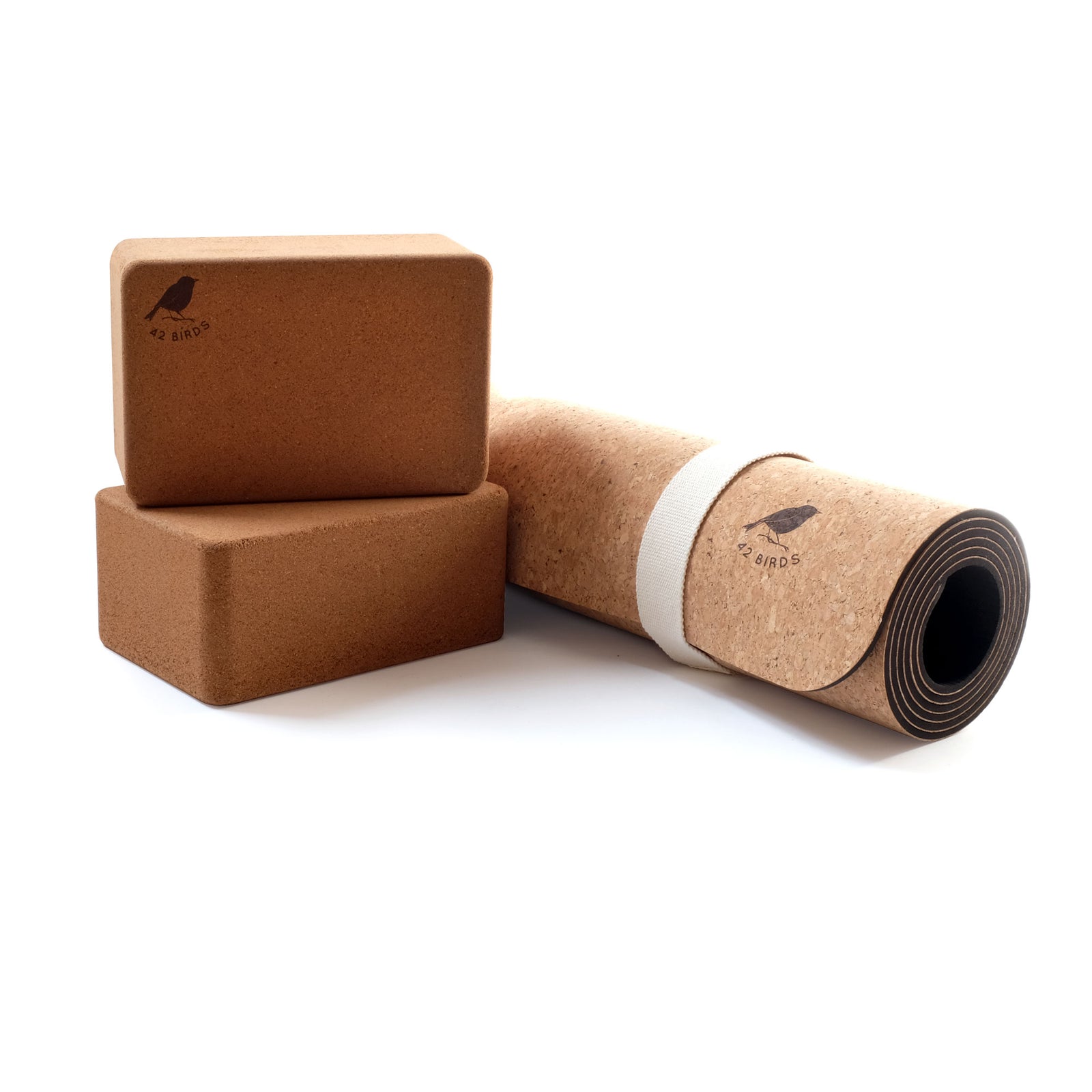 Cork Lightweight Yoga Mat and Two-Block Bundle | 42 Birds