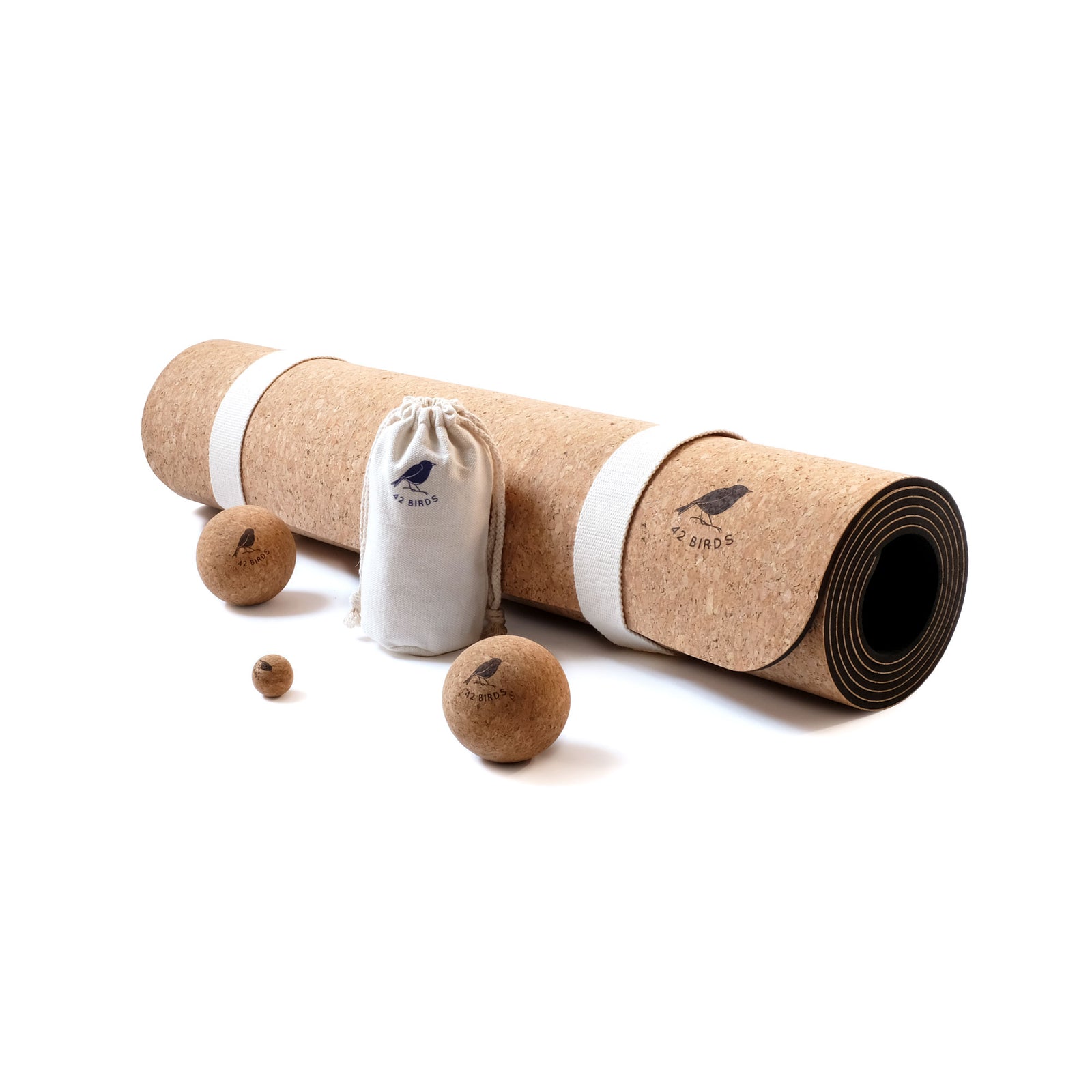 Cork Lightweight Yoga Mat and Massage Balls Bundle | 42 Birds
