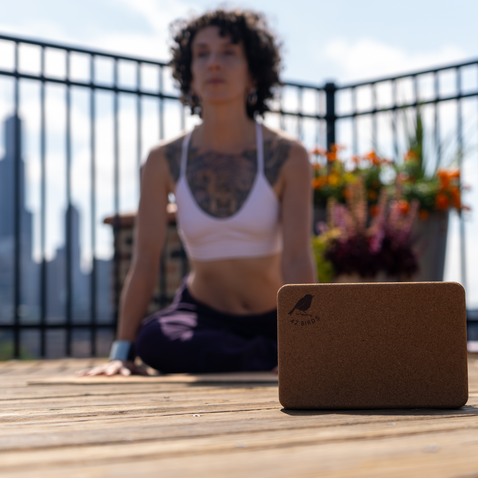 Cork Industrial Yoga Mat and Two-Block Bundle | 42 Birds