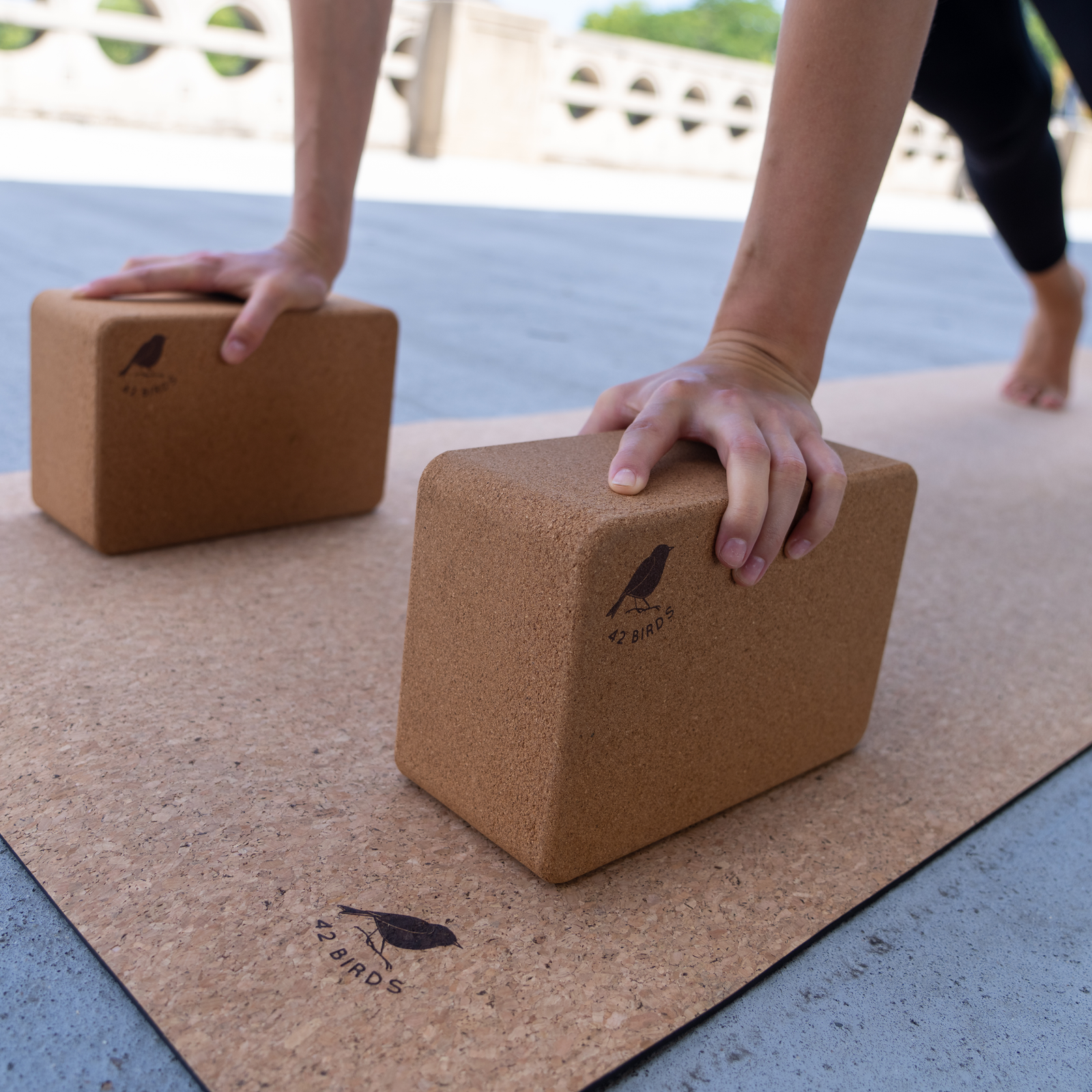 Cork Extra Long Yoga Mat and Two-Block Bundle | 42 Birds