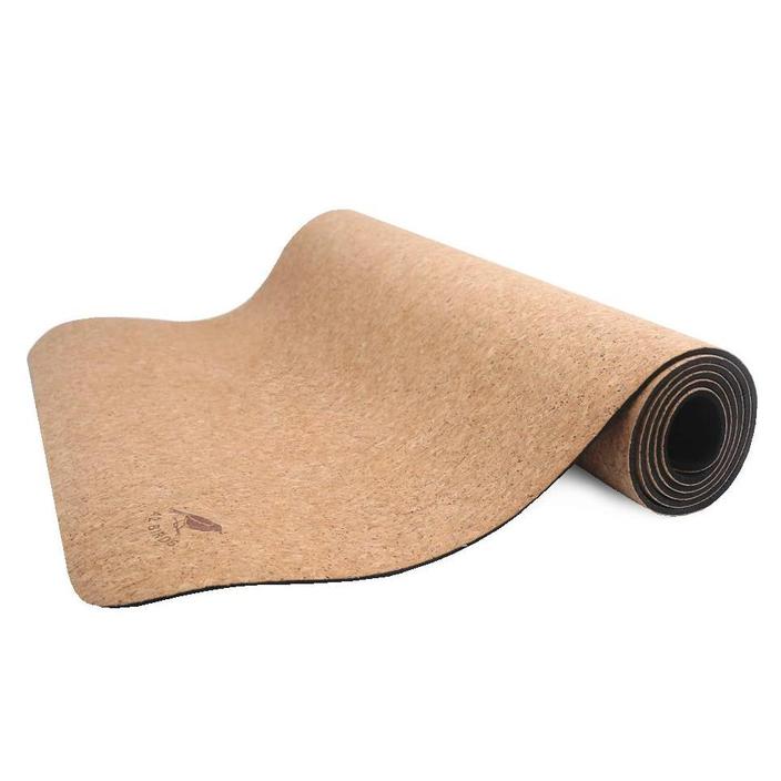 Pandabee Cork Yoga Mat with Carrying Strap I Natural Rubber & Cork Yoga Mat  | Double Sided Non-Slip Eco-Friendly Cork Mat I Yoga Mat for Men & Women I